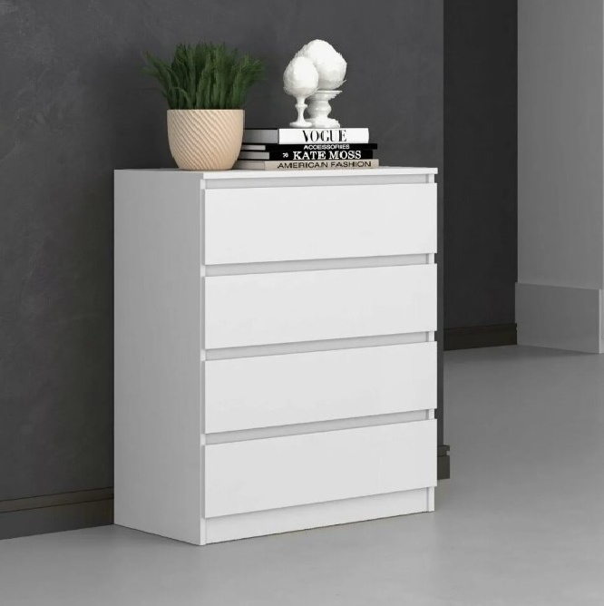 Норд белый гладкий Комод №2 Гостиная Норд белая (модульная гостиная Норд белый гладкий)