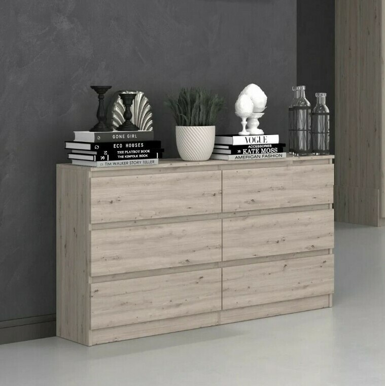 Норд Дуб Крафт серый Комод №7 Гостиная Норд Дуб Крафт серый (модульная гостиная Норд белый гладкий)