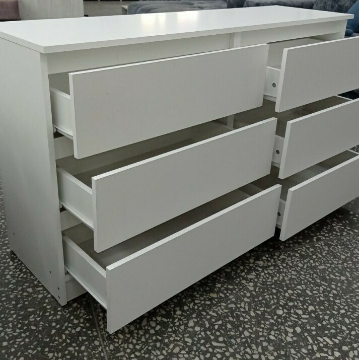 Норд белый гладкий Комод №7 Гостиная Норд белая (модульная гостиная Норд белый гладкий)