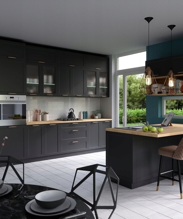 Модульная кухня Инфинити МДФ Грей софт