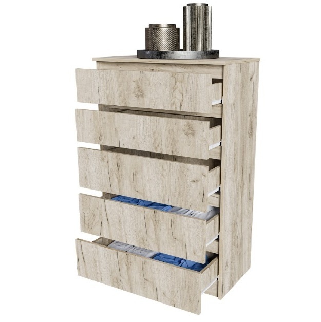 Норд Дуб Крафт серый Комод №1 Гостиная Норд Дуб Крафт серый (модульная гостиная Норд белый гладкий)