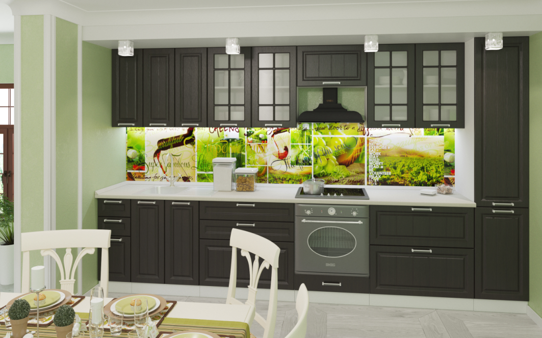 Кухня Прага МДФ модульная (Мария): фасады венге