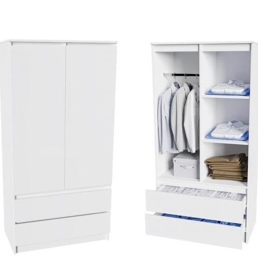 Спальня Норд белая: шкаф 0,9 Спальня Норд белая: шкаф 0,9