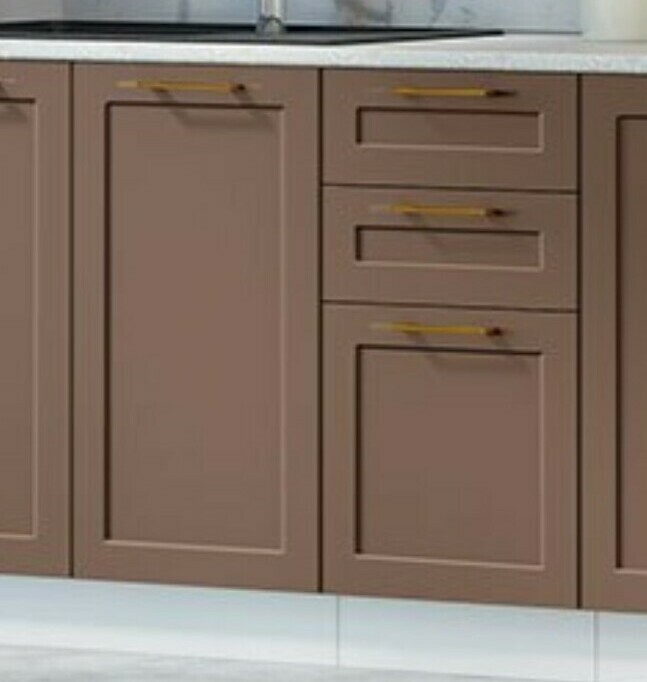 Модульная матовая кухня Неаполь Шоколад софт со столешницей Антарес