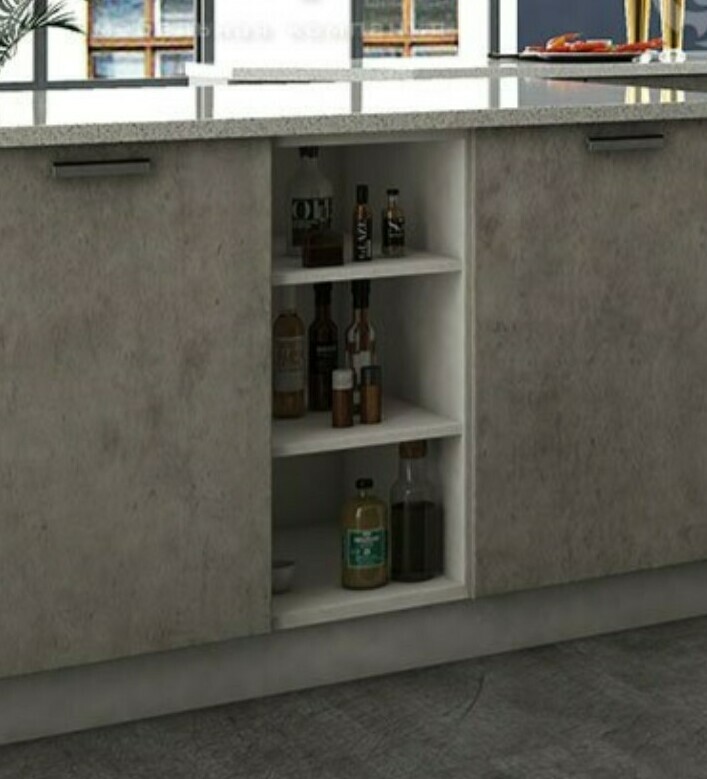 Кухня Рио МДФ модульная: кухонный остров №2 Бетон светлый