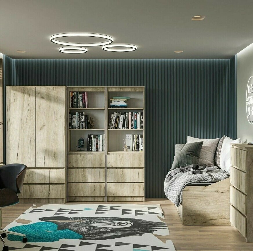 Модульная гостиная Норд Дуб Крафт серый Гостиная Норд Дуб Крафт серый (стенка в гостиную Норд)