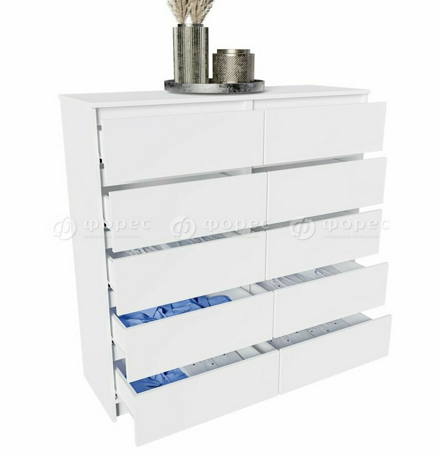 Спальня Норд белая: комод №6 Спальня Норд белая: комод №6