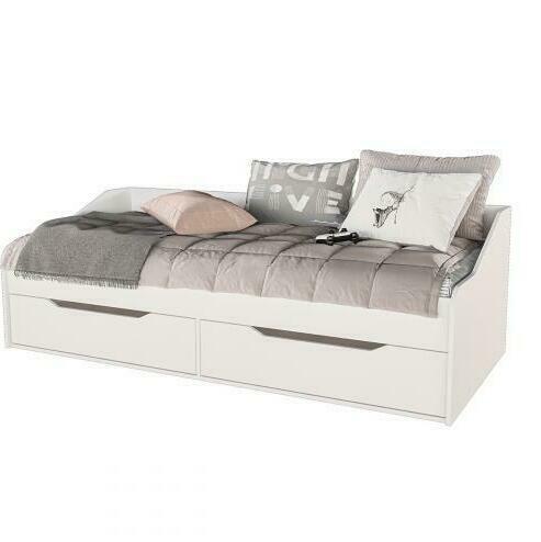 Норд белый гладкий Диван-Кровать Гостиная Норд белая (модульная гостиная Норд белый гладкий)