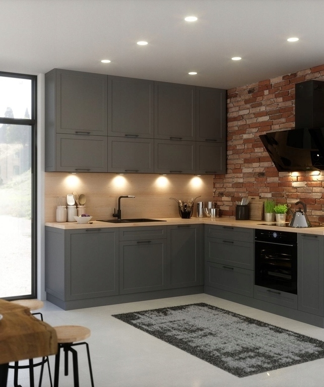 Модульная кухня Инфинити МДФ Грей софт