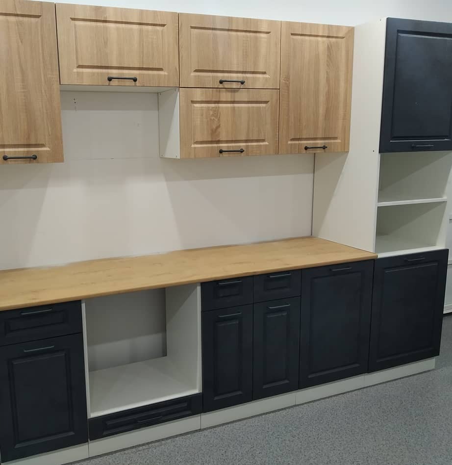 Кухня Квадро лофт Бетон тёмный/Дуб сонома Кухня Квадро лофт Бетон тёмный/Дуб сонома