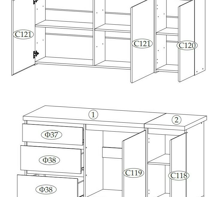 Кухня Асти 1,6 Графит