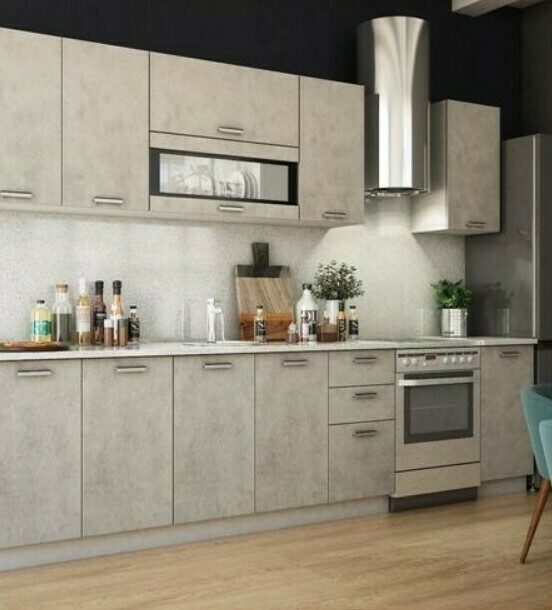 Кухня Рио  модульная МДФ Бетон светлый 