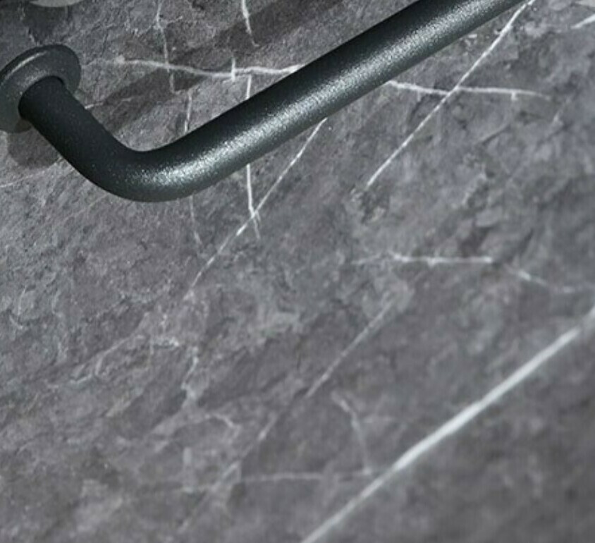 Модульная кухня Novi (Нови) МДФ: фасад Мрамор черный с черной металлической ручкой в стиле LOFT Модульная кухня Novi (Нови) МДФ: фасад Мрамор черный с черной металлической ручкой в стиле LOFT