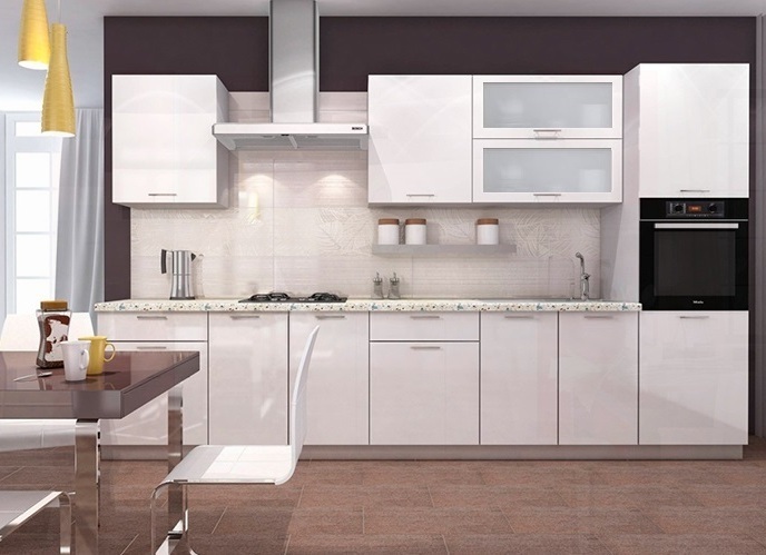 Кухня Ксения 3,0м (комп. 92.1) Бордо/Белый