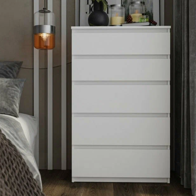 Комод Норд №1 белый (высокий комод 5 ящиков) - аналог комода Мальм (Malm) Икеа (Ikea) 