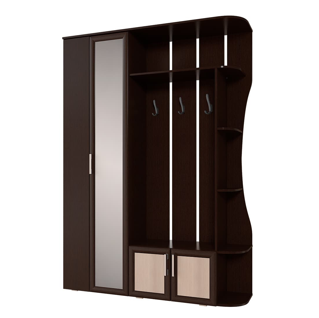 Прихожая Ксения-1 Венге/Лоредо - маленькая готовая прихожая Прихожая Ксения-1 Венге/Лоредо