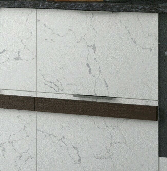 Модульная кухня Йота: фасады МДФ Мрамор белый Модульная кухня Йота: фасады МДФ Мрамор белый