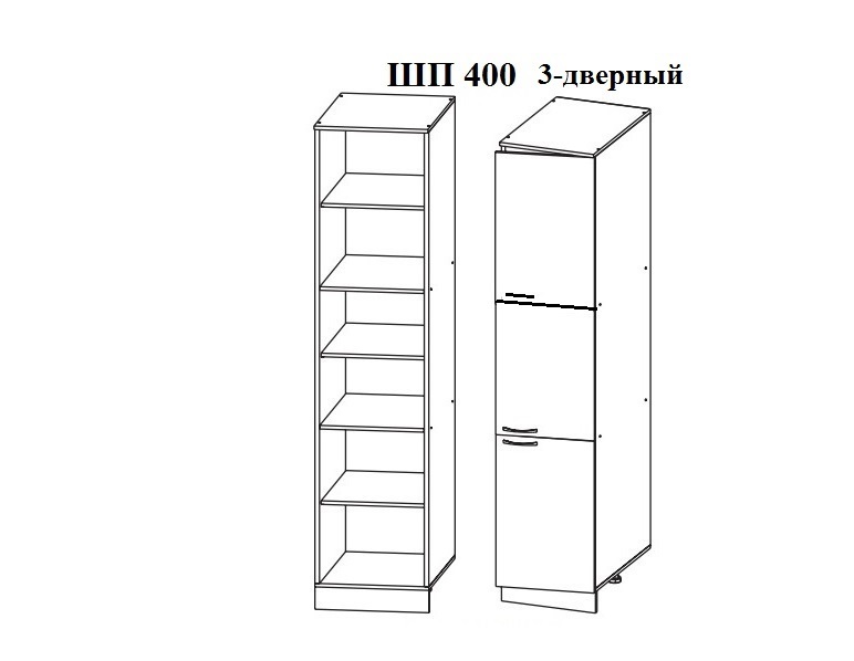 ШП 400 Турия 3-дверный с полками