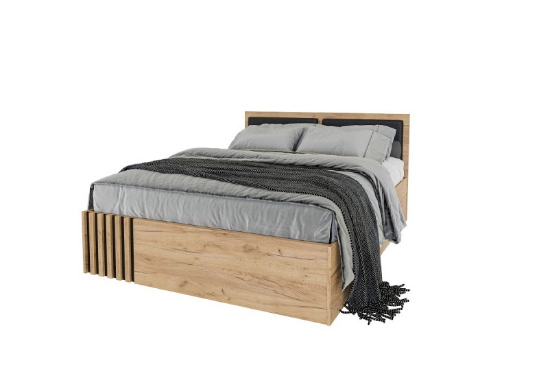 Кровать Бриона 1,6 ЛДСП цвет Дуб золотой/Венге (ШхВхГ: 1645х950х2052 мм)  с основанием ДСП, без матраса