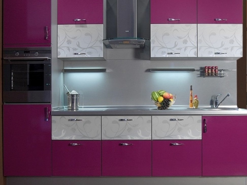Дизайн-проект фиолетовой кухни №15<br>