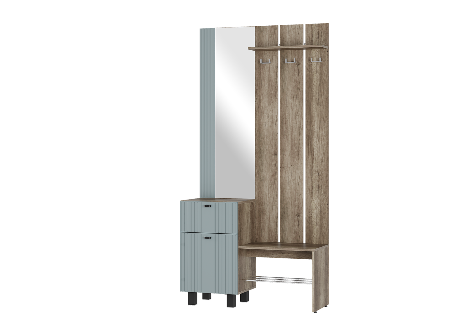 Прихожая 1002мм "Олива" ПР-04 ЛДСП цвет Дуб каньон/MF11 Шарли бриз