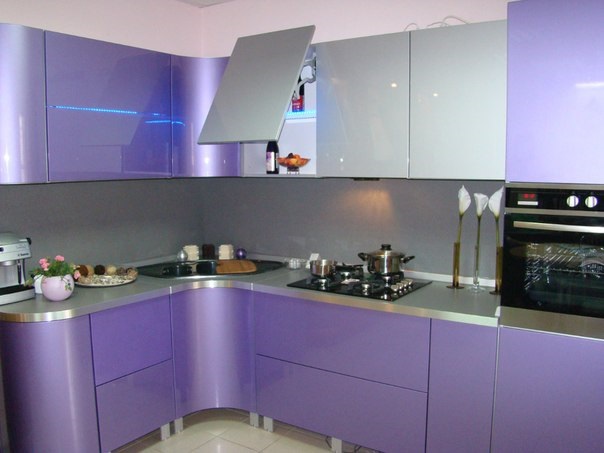 Дизайн-проект фиолетовой кухни №5<br>