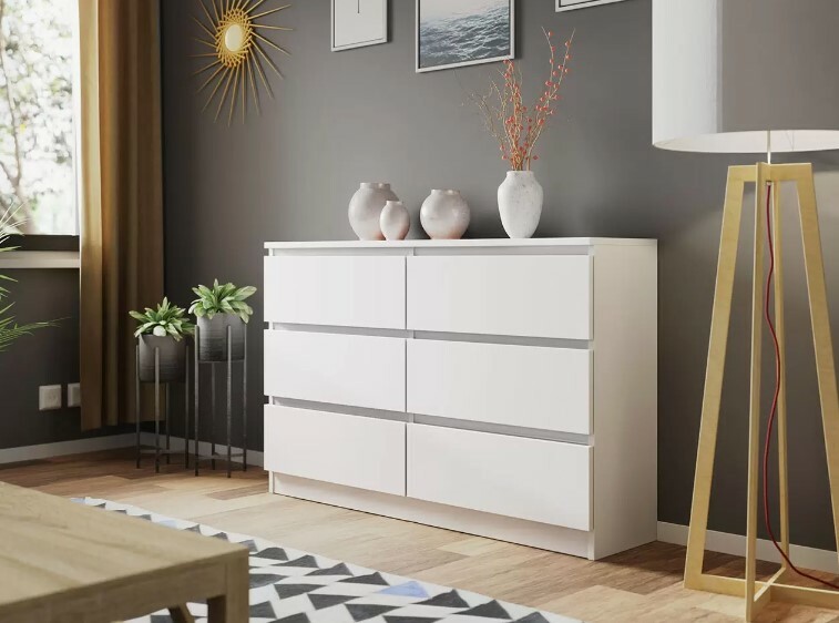 Норд Комод №7 ЛДСП белый (ШхВхГ: 1384х770х400 мм), 6 ящиков 