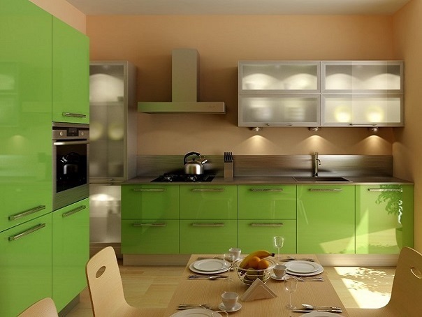 Дизайн-проект зеленой кухни №2<br>