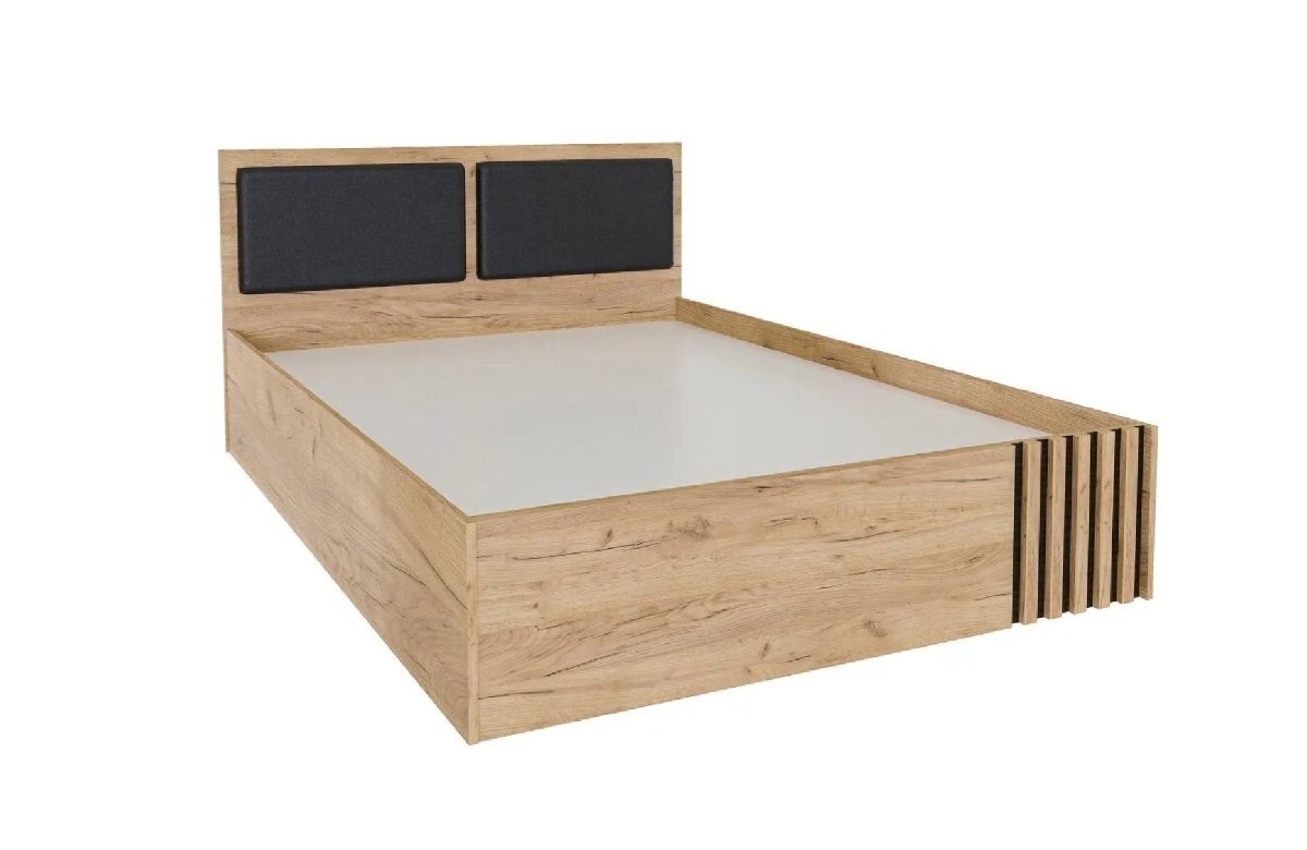 Кровать Бриона 1,4 ЛДСП цвет Дуб золотой/Венге (ШхВхГ: 1445х950х2052 мм)  с основанием ДСП, без матраса