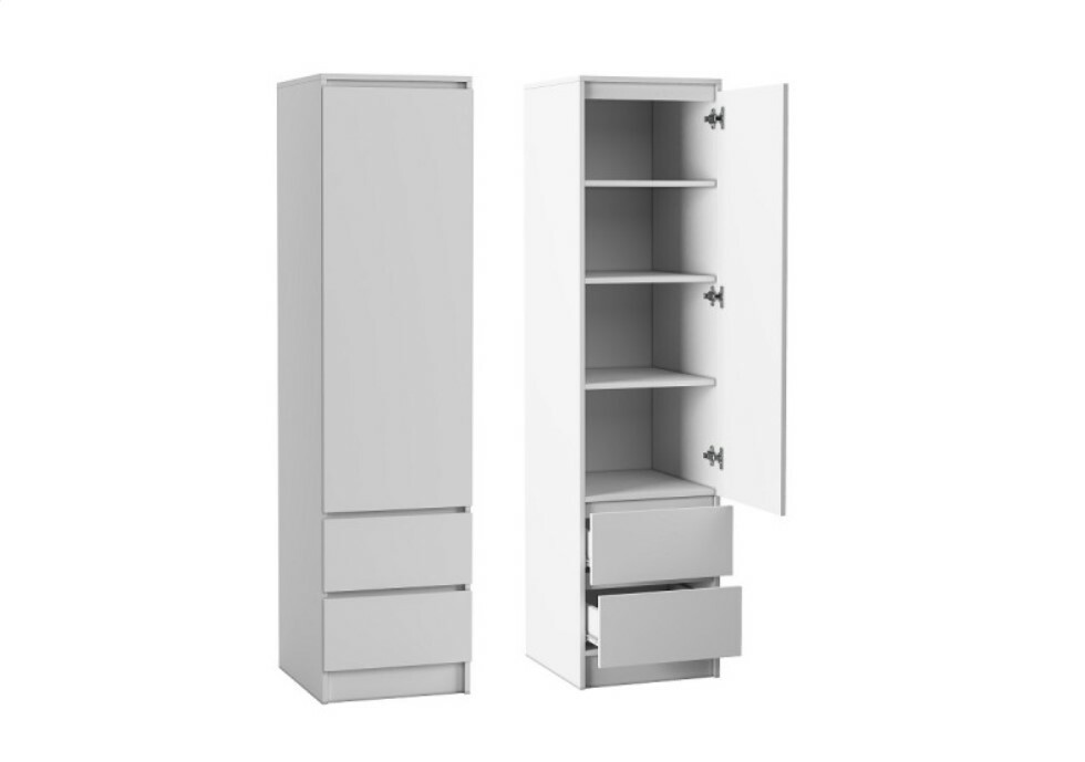 Норд Пенал с 2-мя с ящиками ЛДСП цвет Дуб Крафт серый (ШхВхГ: 450х1800х500 мм)