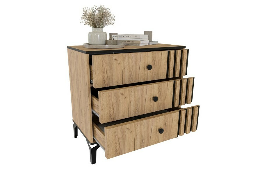 Комод Бриона ЛДСП цвет Дуб золотой/Венге (ШхВхГ: 804х736х450 мм)