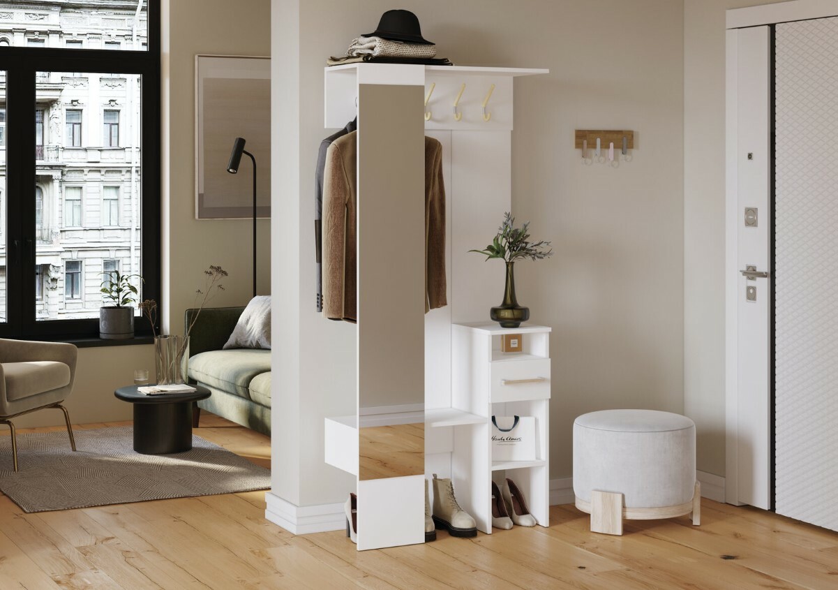 Прихожая 0,85м Лига Белый