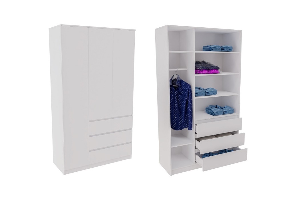 Норд Шкаф 1,2 ЛДСП белый (ШхВхГ: 1204х2100х500 мм)