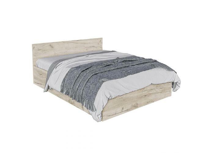 Норд Кровать 1,6 ЛДСП цвет Дуб Крафт серый (ШхВхГ: 1635х650х2032 мм) с настилом ДСП, без матраса