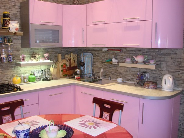 Дизайн-проект фиолетовой кухни №6<br>