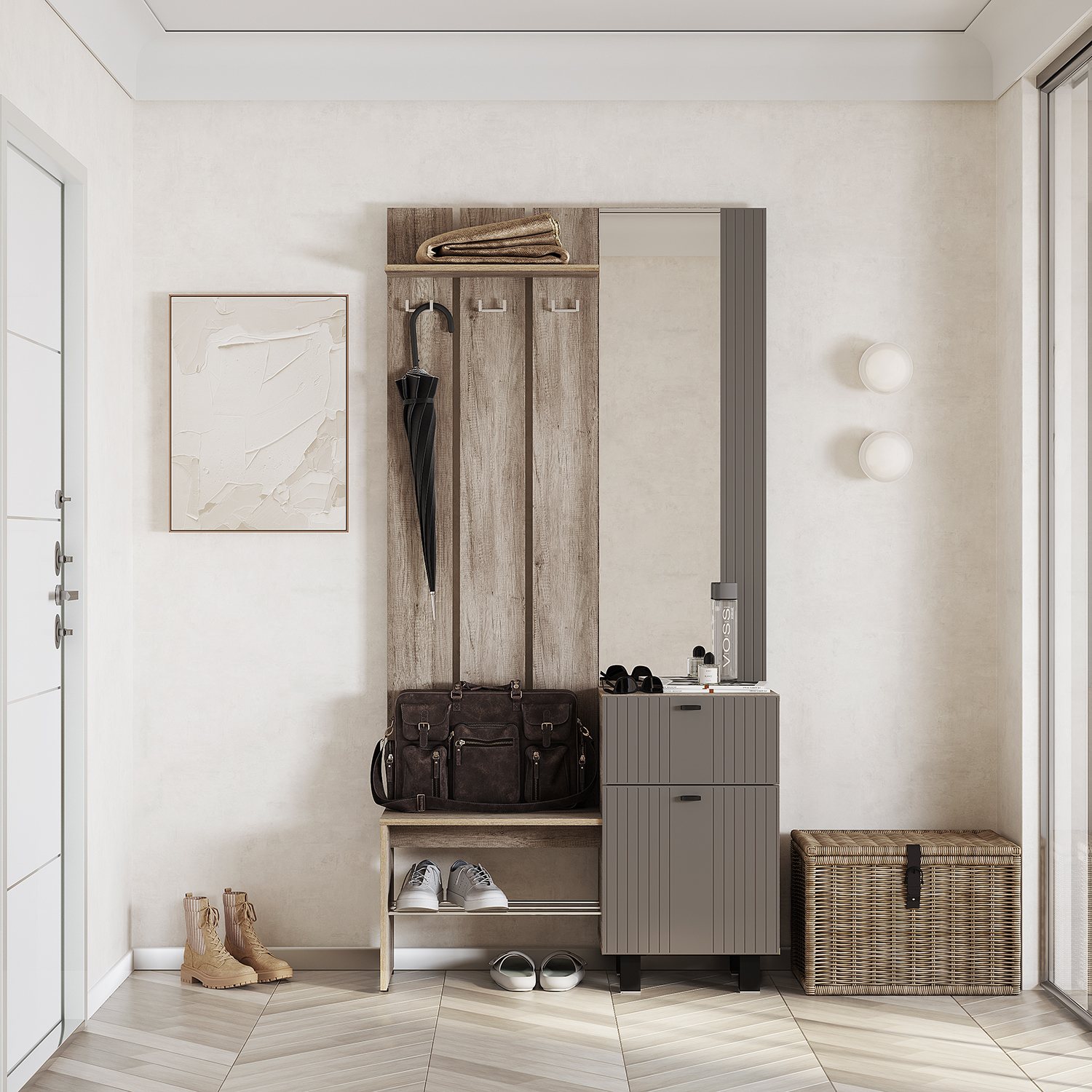 Прихожая 1,0м Олива Муссон