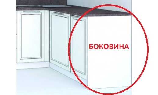 Боковина 870 ЛДСП белого цвета для нестандартных ножек высотой 150мм