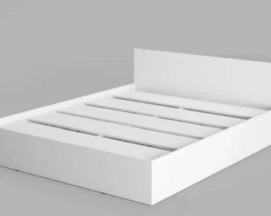 Норд Кровать 1,6 ЛДСП белый (ШхВхГ: 1635х650х2032 мм) с настилом ДСП, без матраса