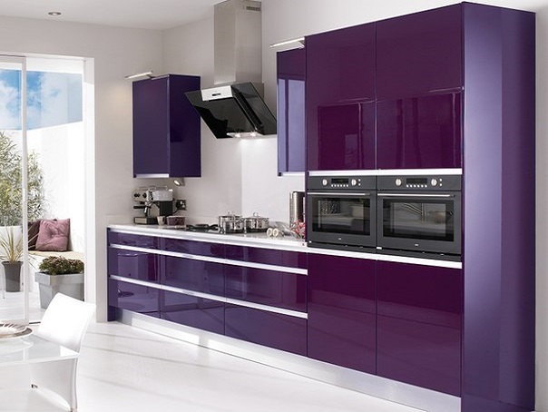 Дизайн-проект фиолетовой кухни №4<br>