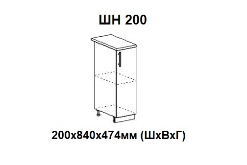 ШН 200 Ксения/Техно со столешницей
