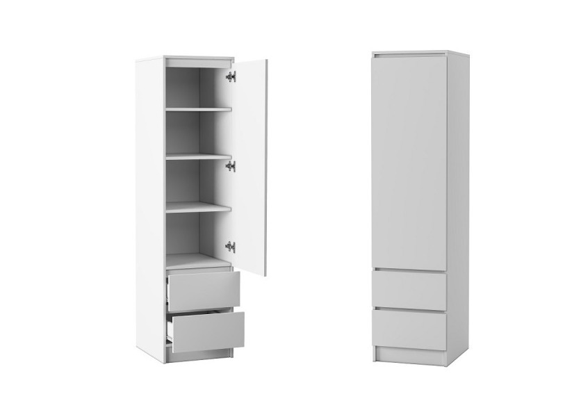 Норд Пенал с 2-мя с ящиками ЛДСП белый (ШхВхГ: 450х1800х500 мм)