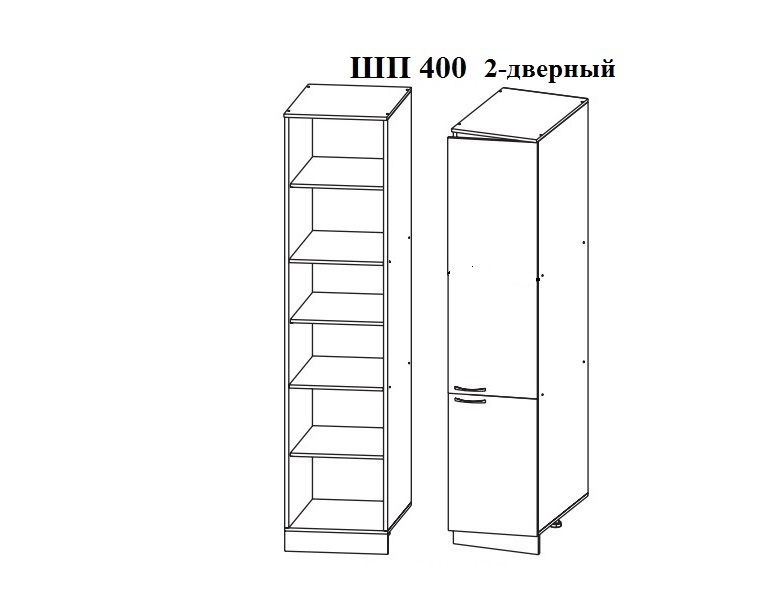 ШП 402 Роял 2-дверный с полками
