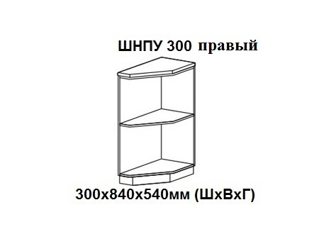 ШНПУ 300 правый без фасада и без столешницы