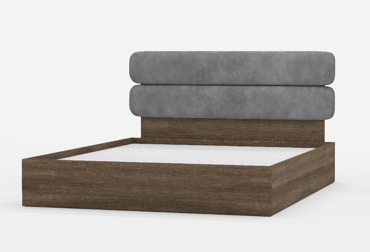 Кровать 1,6 Палау ЛДСП Табак (ШхВхГ: 1635х1080х2048мм) с мягким изголовем и настилом ДСП 