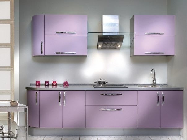 Дизайн-проект фиолетовой кухни №13<br>