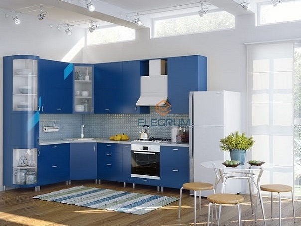 Дизайн-проект голубой кухни №1<br>