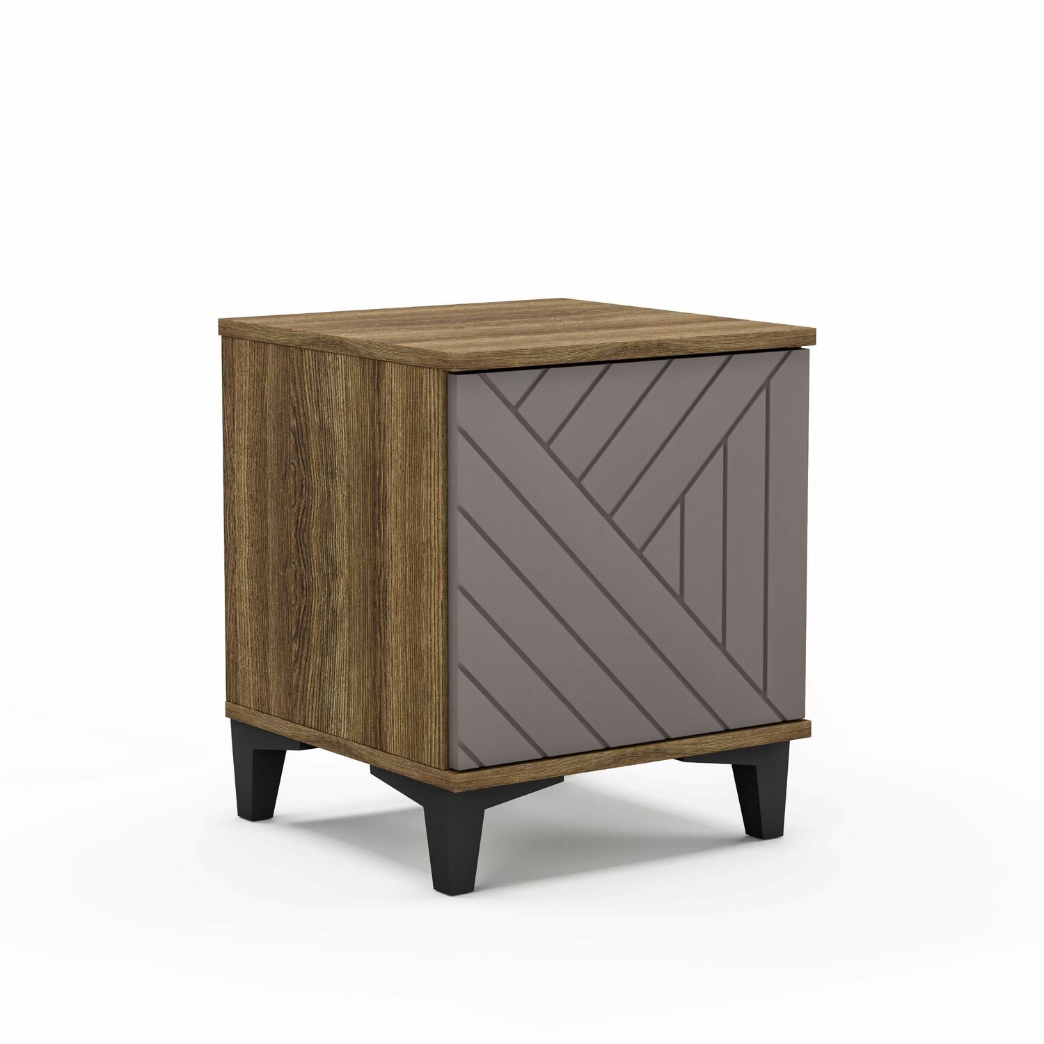 Тумба Палау (ШхВхГ: 402х484х400мм) МДФ Грей софт/ЛДСП Табак