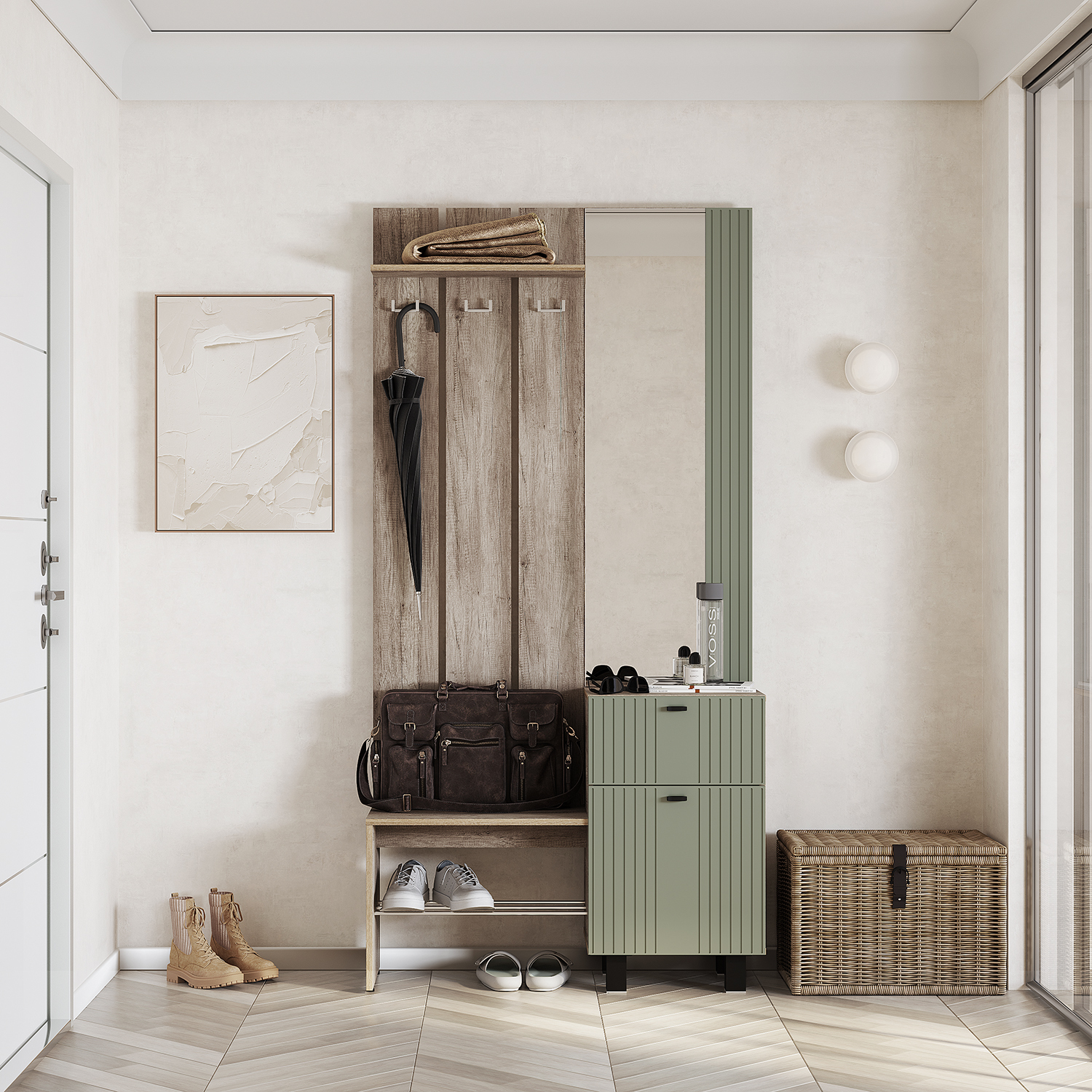 Прихожая 1,0м Олива Эвкалипт