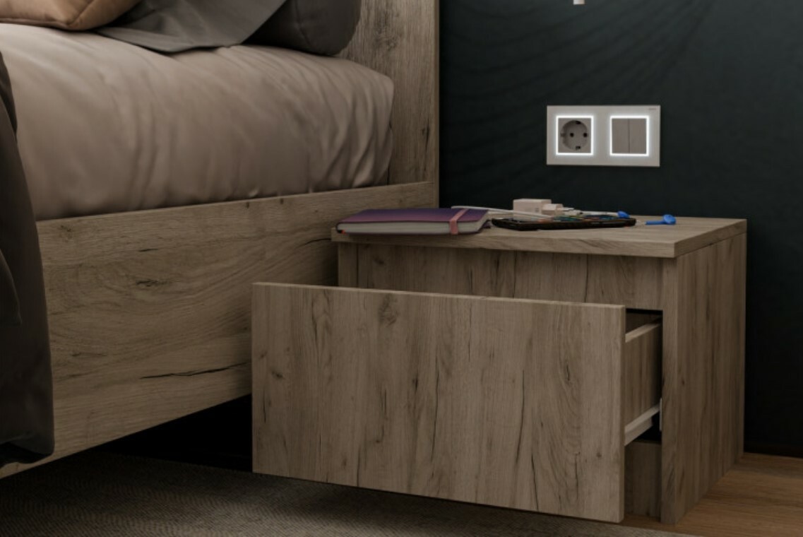 Норд Тумба ЛДСП цвет Дуб Крафт серый (ШхВхГ: 404х300х350 мм)